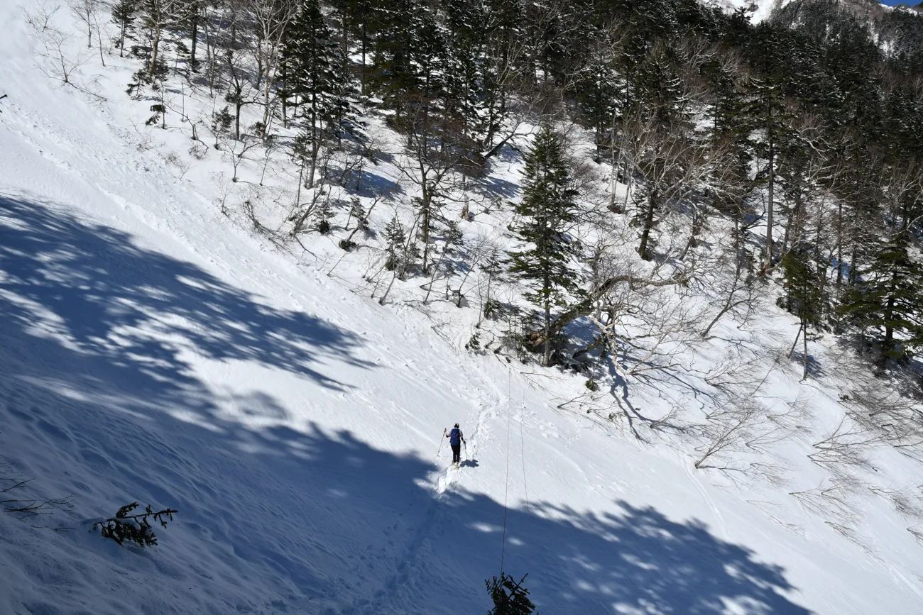 蝶ヶ岳 残雪期 登山