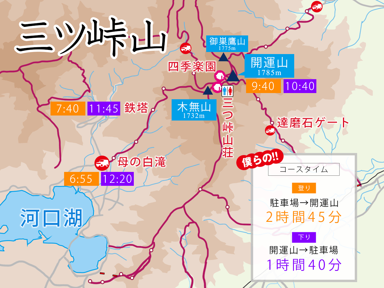 巨大な富士山を見に、山梨県 三ツ峠山へ